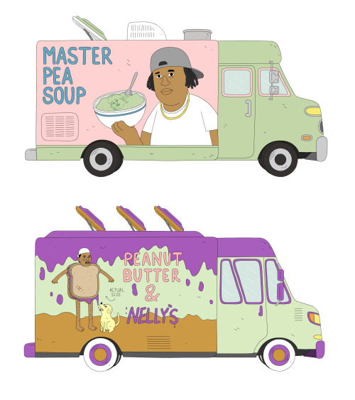 foreversean:  Here are all the food truck logos I made for the new Lucas Bros. Moving Co. episode!