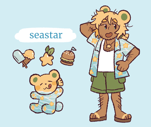 my baobears having fun, plus their references! ;v;The bear forms of seastar, dawn, and willow were d