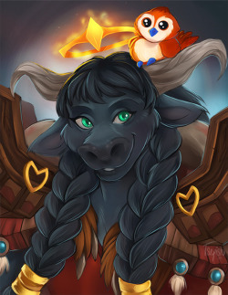 tsepish:  Pretty Tauren badge portrait done!