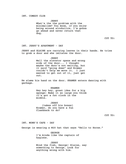 objectdreams:‘seinfeld’ scriptwritten by 10 people using predictive text keyboardssource: transcript