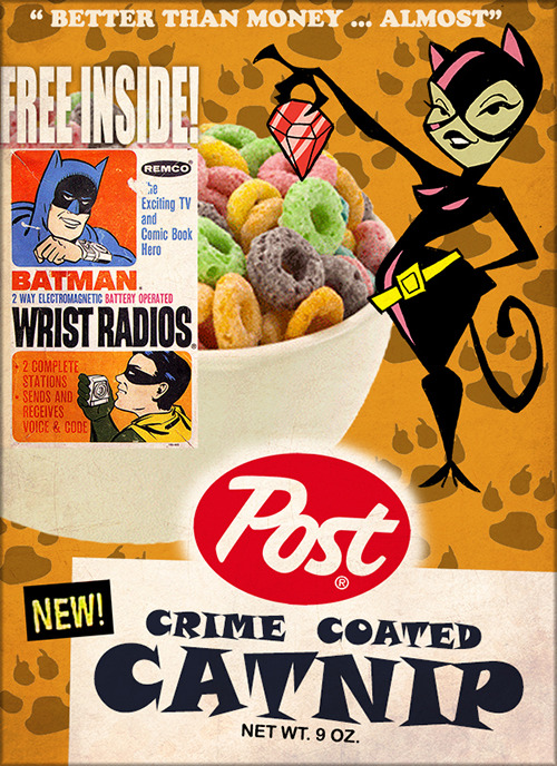 longlivethebat-universe:  Batman cereals….wish these were real  artwork by Phil Postma