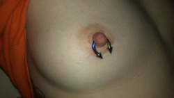agirlwithacoupletats:  Just put them in today… and my nipples are sore! Lol  They look awesome