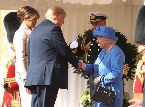 drubles-bestgum1:Queen Elizabeth II s Donald and Melania Trump at Windsor Castle. July 13, 2018