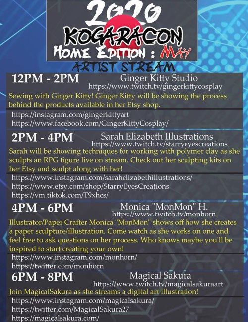 Don&rsquo;t forget to tune in tomorrow for Kogaracon Home Edition: May!As part of our event, we&rsqu