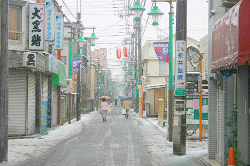 minuga-hana: Snow on the streets around Mitaka, Tokyo by honeybear