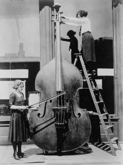 randomitemdrop:Item: Octobass; requires two normal-sized bards working together to operate, but allows them to cast spells at the level of whichever is higher, with double the range and strength. Alternatively, a giant bard could play it like a fiddle,