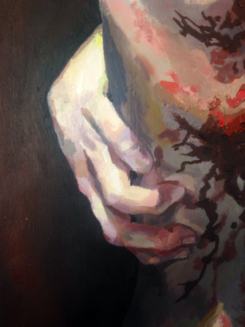 A Painting I Did For My Portfolio During The School Year, About An Angel Who Fell From Heaven So God