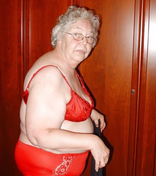 Porn photo Another sexy old granny in lingerie. She