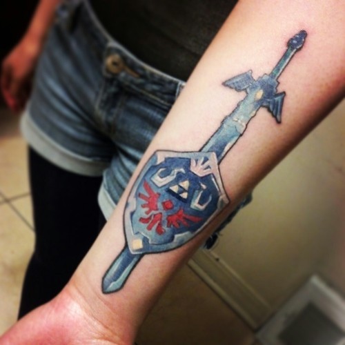 My Hylian ShieldMaster Sword tattoo  rZeldatattoos