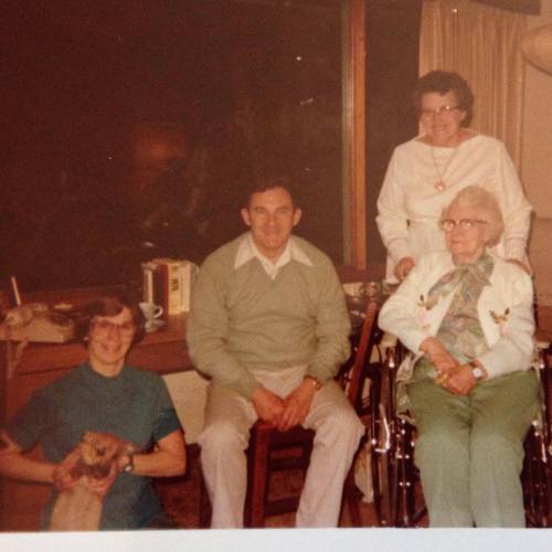 Visited Uncle Bill and Aunt Betty today. More Grandma, and Grandma Vydel on the right. Betty is hold