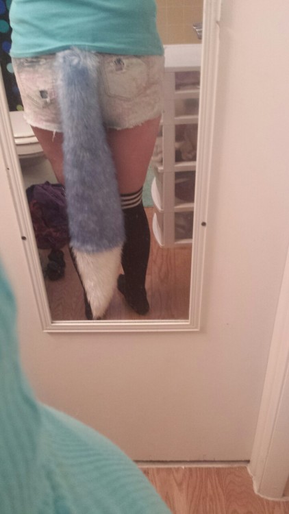 ice-vixen:  So yeah, new wig, ears, and tail.I originally got it all for a photoshoot.But I’ve been kinda giving up on my modeling lately. 