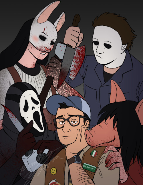 landofchorin: HAPPY HALLOWEEN!!Despite Dwight’s expression, I’ve been enjoying DBD a lot.