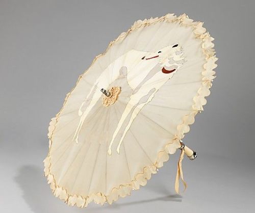 ephemeral-elegance:Dog (Borzoi) Emblazoned Parasol, ca. 1915-29via The Met