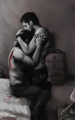 destiel-fanart-is-the-weapon:I finished it! This is the completed version of this