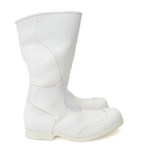 ironpour: COMME des GARCONS Leather Biker Boots White www.playful-dc.com/en/products/de