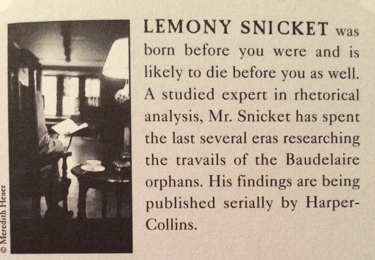 penamor:   Lemony Snicket’s “About the Author” pages  