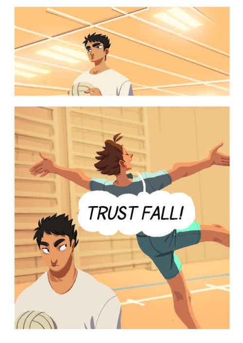 queenoftheantz:“Trust fall”Here it is! My small but oh so time consuming Iwaoi comic! As you may not