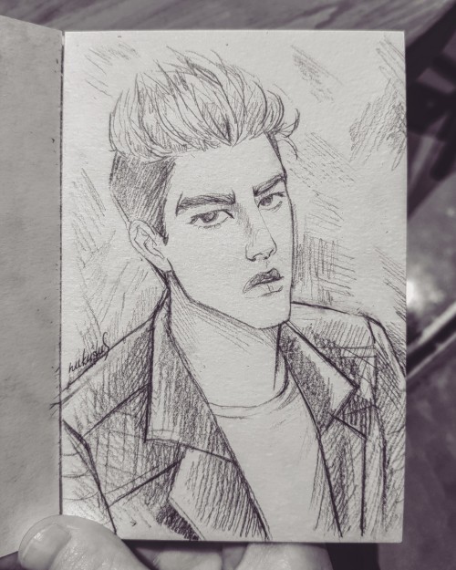 Drew Colt On A Postcard Format Paper. He Looks Like He's From A-ha "Take On Me" Video. :D