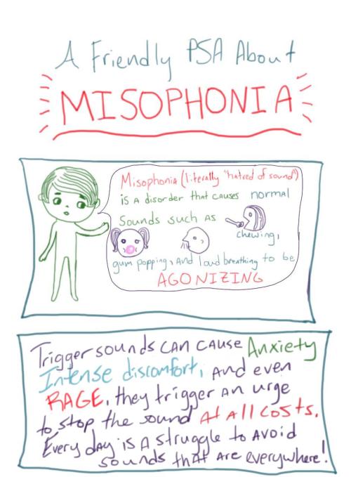 dykediviner:I noticed there wasn’t a lot of recognition for misophonia so I made a comic (sorry for 