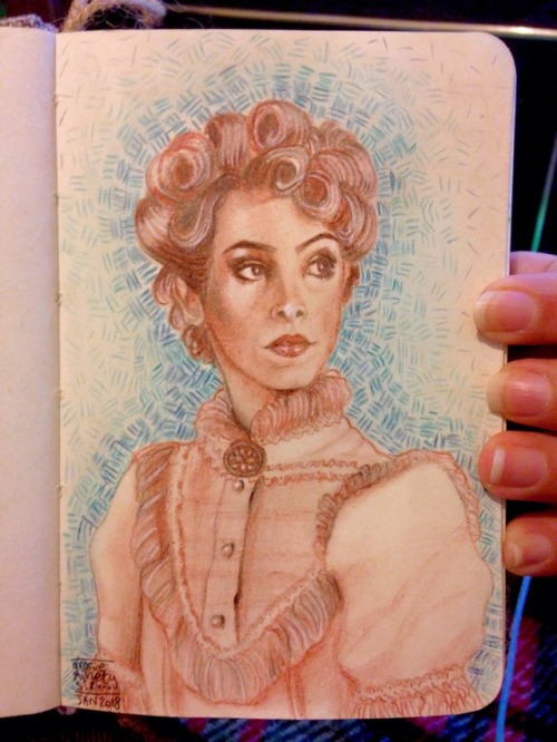 Today I Got A Red Charcoal Pencil And I Wanted To Try It Out, I Ended Up Drawing Cayetana From Acacias