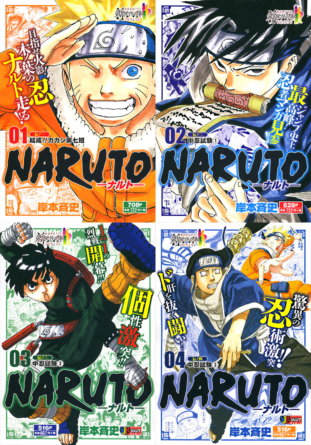red-beet-soup:  All the volume covers of Naruto remix edition 
