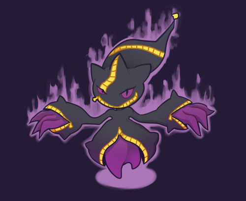 Wanted to do a quick drawing of Mega Banette. Thought hours about what the hell to do with the backg