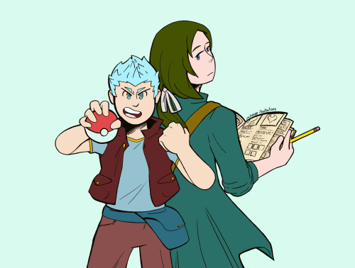 Was bored one day and drew Caspar and Linhardt as pokemon trainers. Well, more like Caspar is a poke