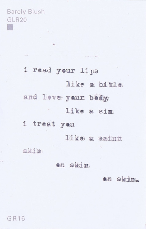 unculturedmag:  Skin on skin… 