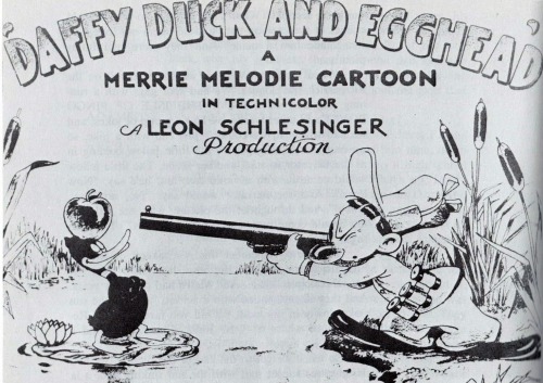 ducktracy: lobby card for daffy duck and egghead!