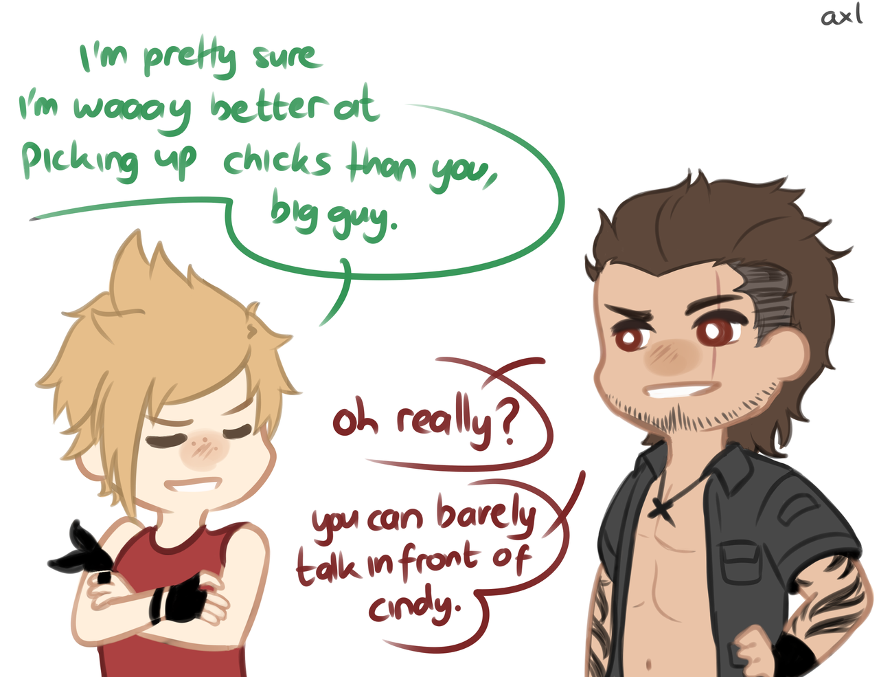 axelotium:  prompto really is good at picking up chicks