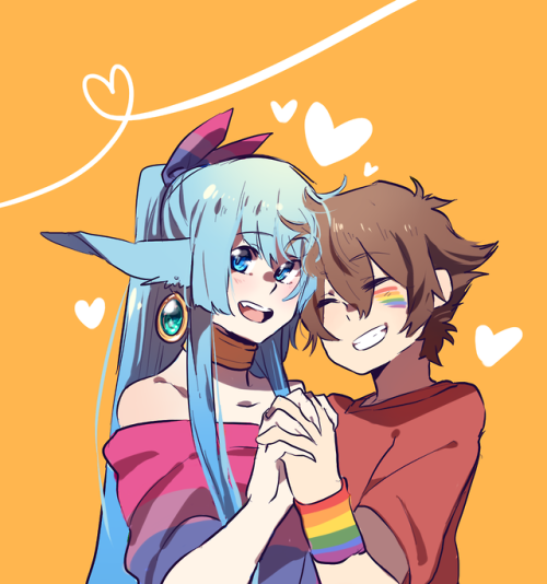 I wanted to draw my favourite gays before the end of pride month&hellip;. Oli and KailKail belon
