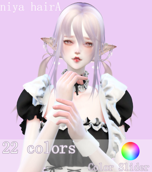 yaya-maya-sims:（maya）niya hair A+B（update！！）Updated the version that does not require Color Slider, 