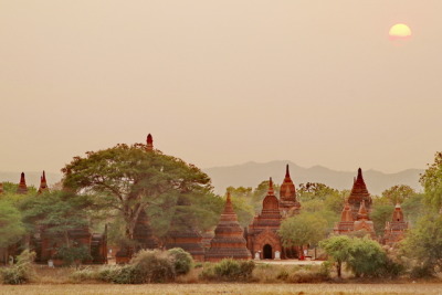 Sunset temples, Bagan, Myanmar