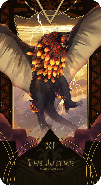 thecollectibles: Drawtober 2018 - Monster Hunter World Tarot deck - Part 2 by Cinthia Marsana