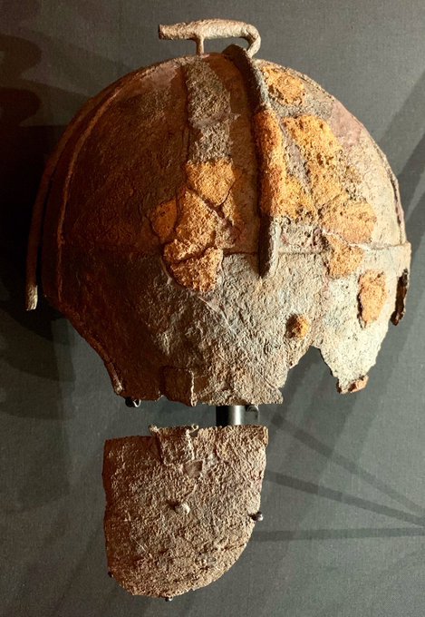 historyarchaeologyartefacts:Remains of an Anglo-Saxon crested helmet from Wollaston in Northamptonsh