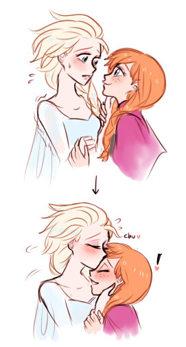   shhhh it ok elsa u will not hurt little anna anymore just b cutest disney sisters