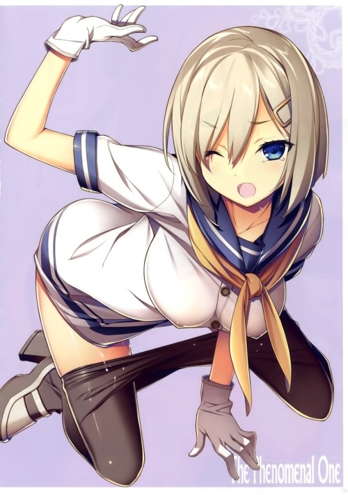 dai709:  american-kenpou anthropomorphization erect nipples hamakaze (kancolle) kantai collection kikuchi seiji pantyhose seifuku undressing | yande.re 