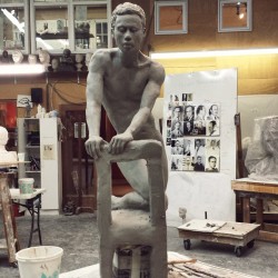 aspietraceur:A students work from my pose #model #cherrylionstudio #atl #sculpture #artlanta #figuremodel