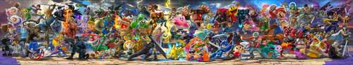 clipart-art:It is complete! In all its glory, the Super Smash Bros. Ultimate mural remade entirely w
