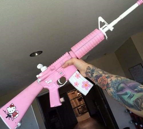 Porn Pics Love a pink gun.
