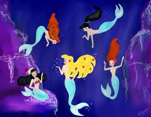 Peter Pan mermaids. #disneyart #disneyarts #peterpan #mermaidlagoon #mermaid #disney #underwater