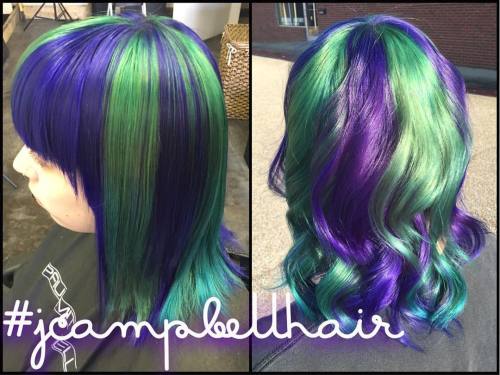 Some more green and purple. We decided to go to the complete opposite spectrum of natural with this 