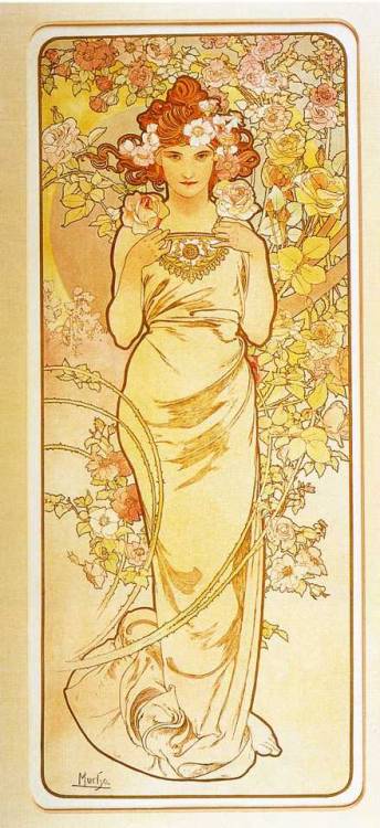 artist-mucha:  Rose, 1897, Alphonse Muchahttps://www.wikiart.org/en/alphonse-mucha/rose