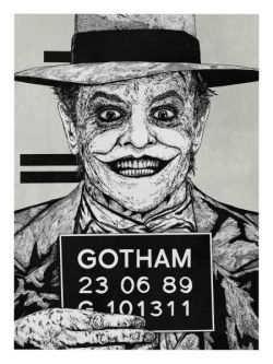 xombiedirge:  Joker Trilogy by Chris Brake / Twitter Part of the “I am the Law/A Life of Crime&ldquo; art show, opening Friday August 15th, 2014, at Hero Complex Gallery / Facebook. Artwork available online from 1pm PST Saturday, August 16th