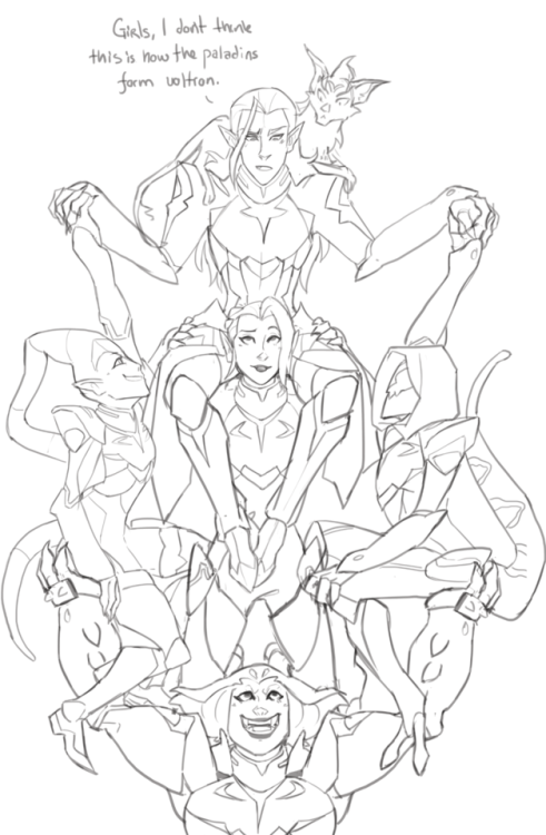 triangle-art-jw:WIP for a print for San Japan. Anti-Voltron preparation is go with team building exe