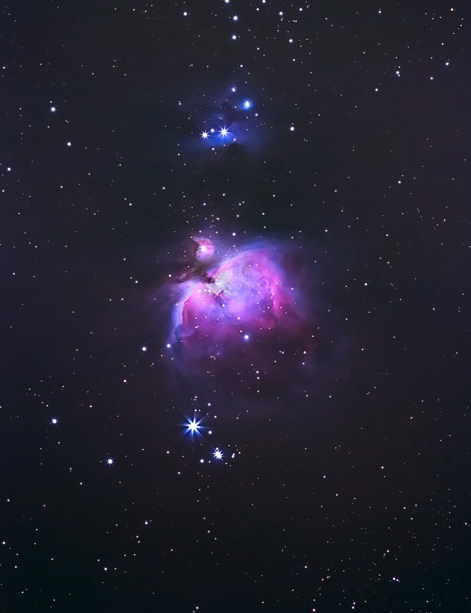 the-star-stuff:  M42 and the Running Man The great Orion nebula and the running man