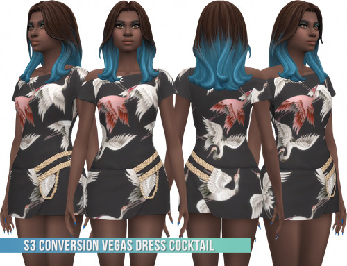 Dress + Hairs S3 Conversion + EditBase Game Compatible•  EACH HAIR COMES WITH 3 FILES.&nbs