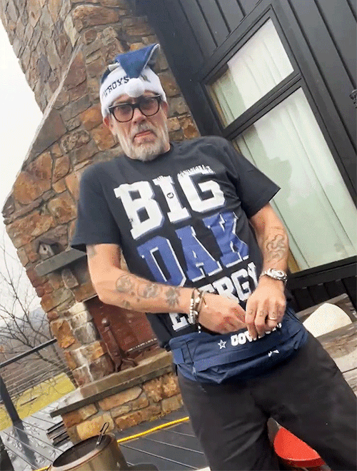 JEFFREY DEAN MORGANLoses A Bet And Is Forced To Wear Dallas Cowboys Gear