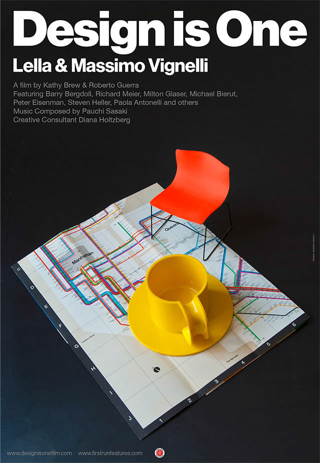 Design Is One - a documentary about the life and work of designers Lella and Massimo Vignelli.
see trailer here: http://designisonefilm.com/
