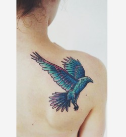 fuckyeahtattoos:  My raven tattoo. I got